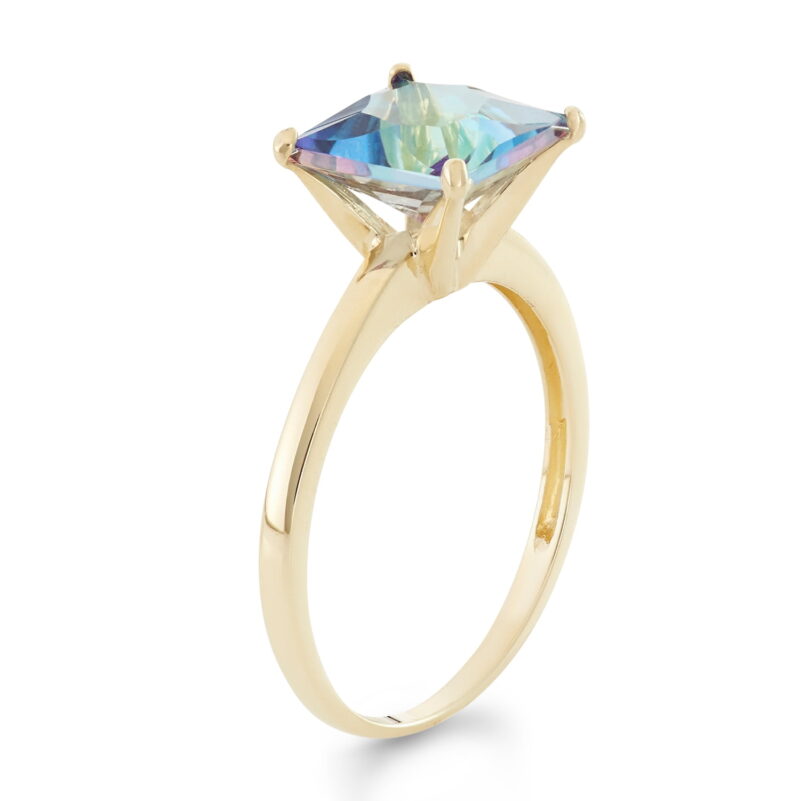 10k gold princess cut gemstone ring - Image 2