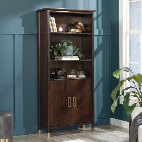 1934 Collection, by SauderBookcase with Doors, Deco Cherry Finish