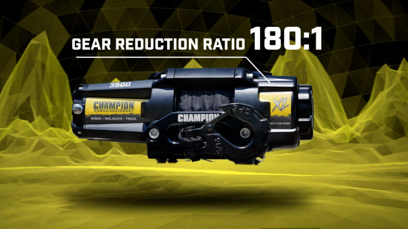 Champion Power Equipment XL 3500-lb. ATV/UTV Synthetic Rope Winch Kit - Image 3