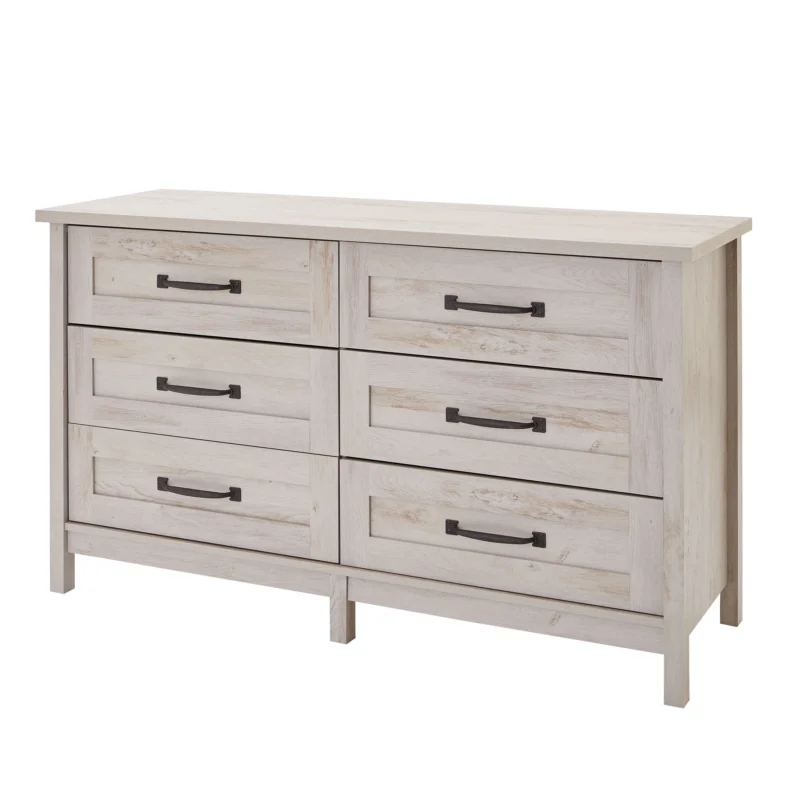 Better Homes & Gardens Modern Farmhouse 6-Drawer Dresser, Rustic White Finish - Image 5