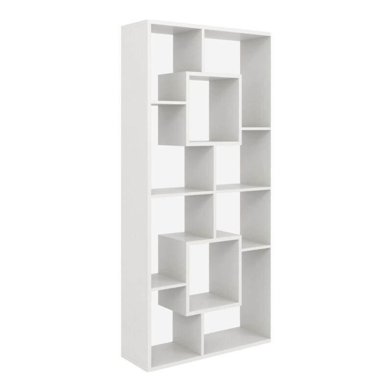 Furniture of America Darcy Modern 14-Shelf Geometric Bookcase, White - Image 4