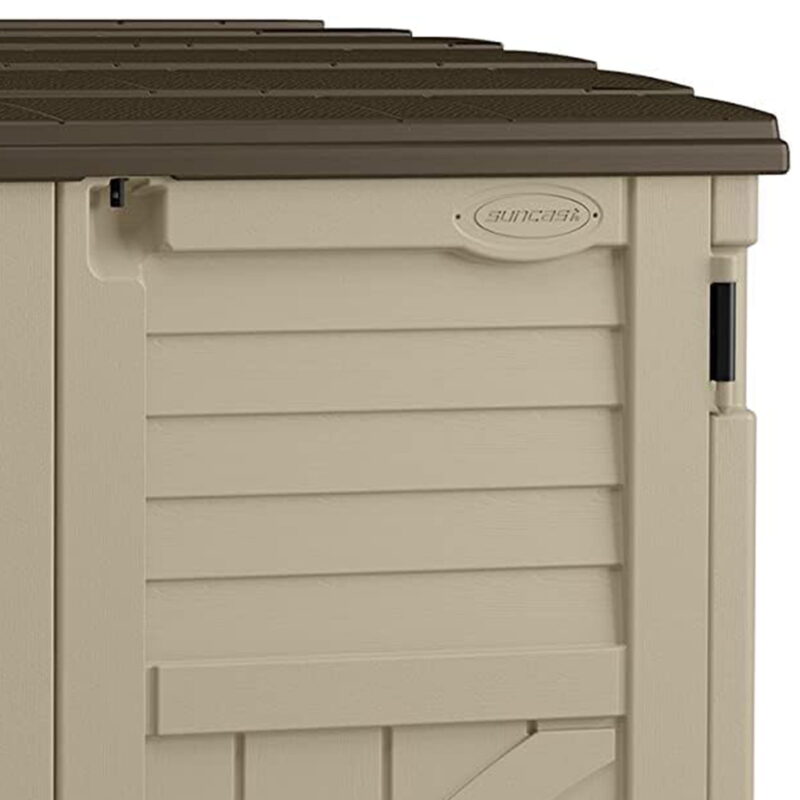 Suncast 34 cu. ft. All-Weather Resin Horizontal Outdoor Storage Shed, Taupe - Image 7