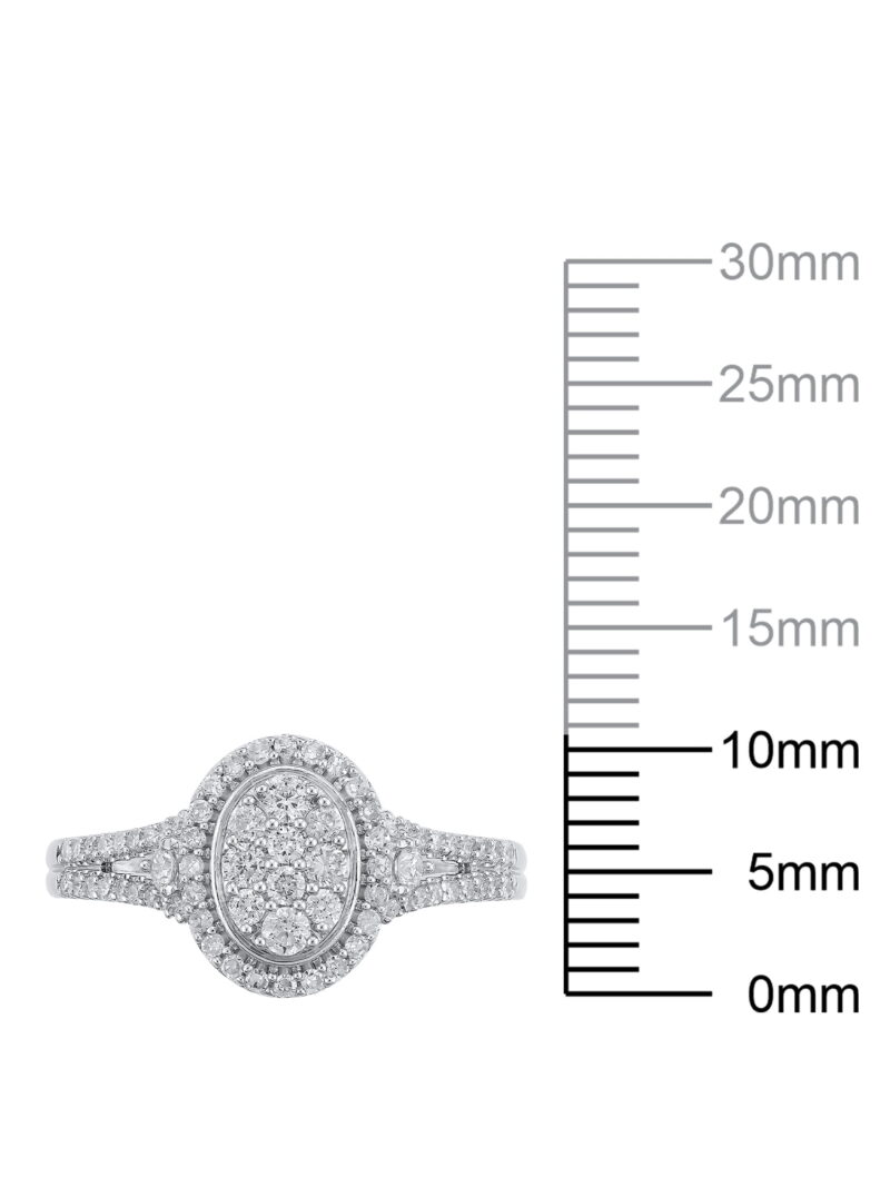 1/2 Cttw Brilliance Fine Jewelry Lab Grown Diamond Composite Women Engagement Ring Sterling Silver - Image 4