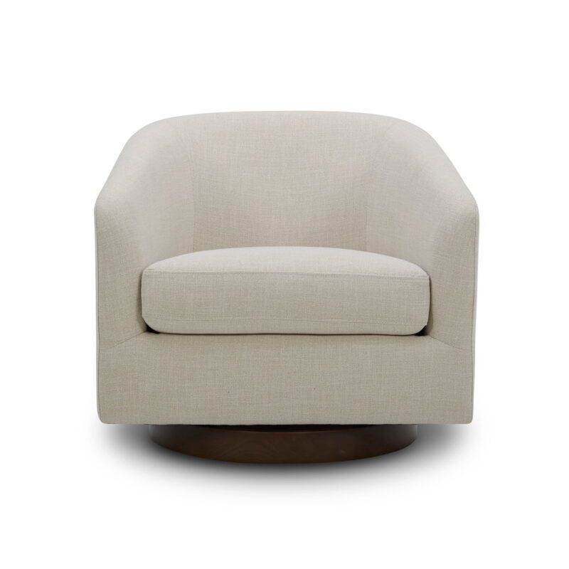 Better Homes & Gardens Bradford Wooden Base Modern Swivel Accent Chair, Linen - Image 7
