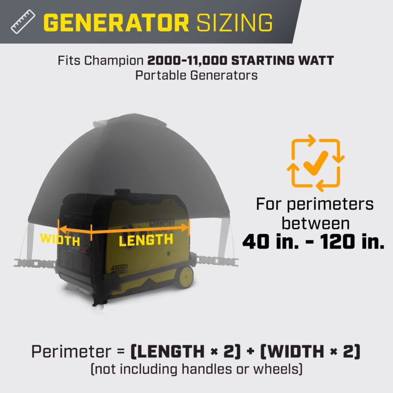 Champion Power Equipment Storm Shield Severe Weather Inverter Generator Cover by GenTent for 2000 to 11,000-Watt Inverters - Image 4