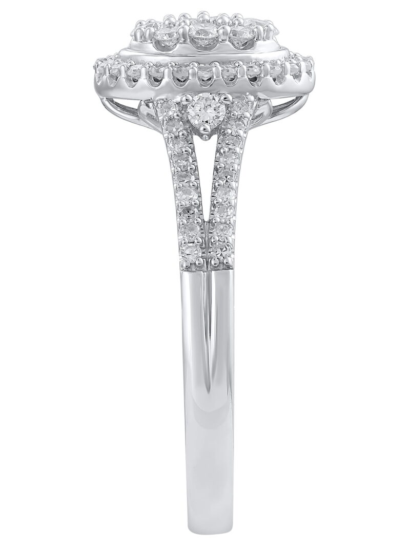 1/2 Cttw Brilliance Fine Jewelry Lab Grown Diamond Composite Women Engagement Ring Sterling Silver - Image 2