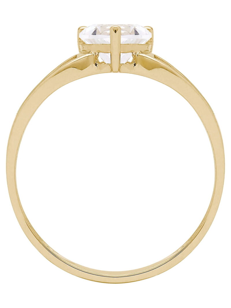 Brilliance Fine Jewelry Cubic Zirconia Heart Shape Engagement Ring in 10kt Yellow Gold - Image 4
