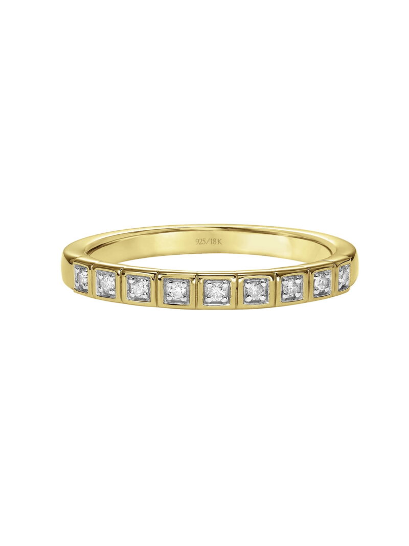 Keepsake 1/10 Carat T.W. Diamond Anniversary Ring in 18k Yellow Gold Over Sterling Silver - Image 2