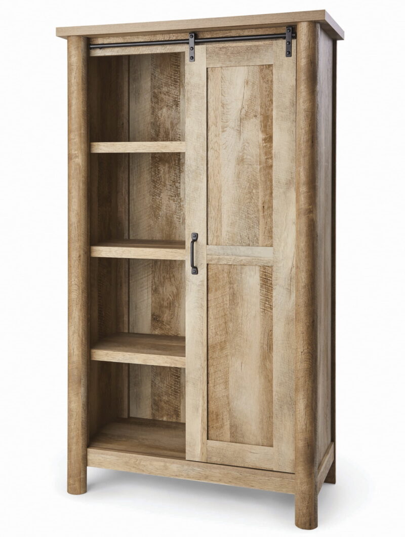 Better Homes & Gardens 66" Stockton Storage Bookcase Cabinet, Weathered Finish - Image 2
