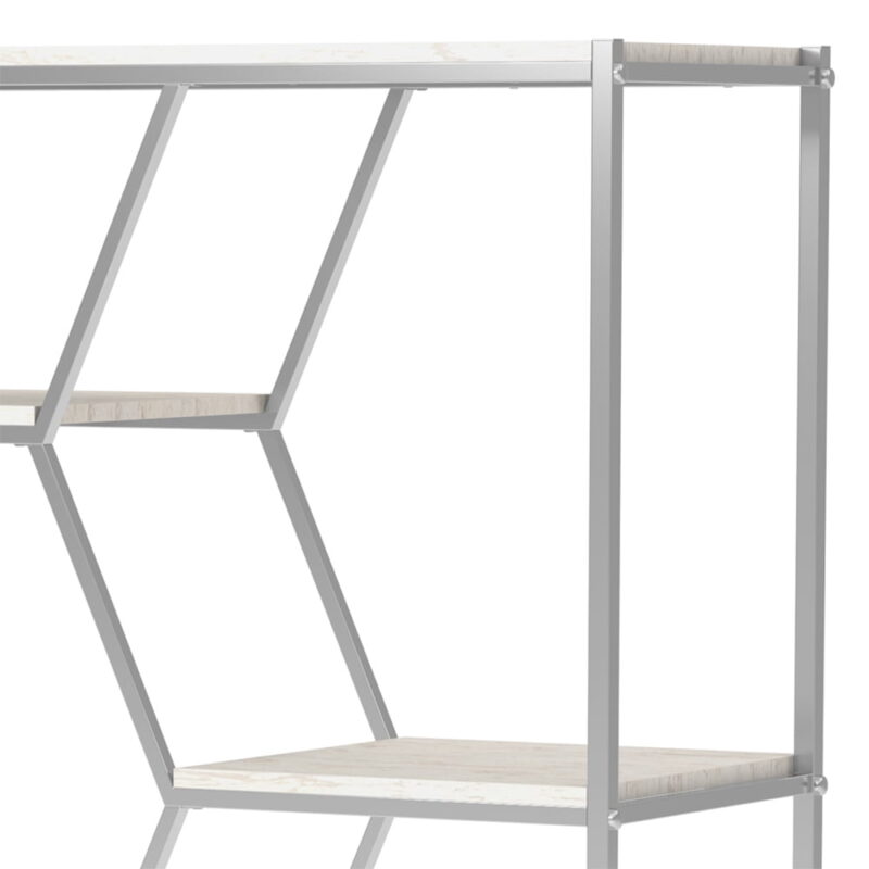Furniture of America Liponia 7-Shelf Bookcase, Chrome - Image 4
