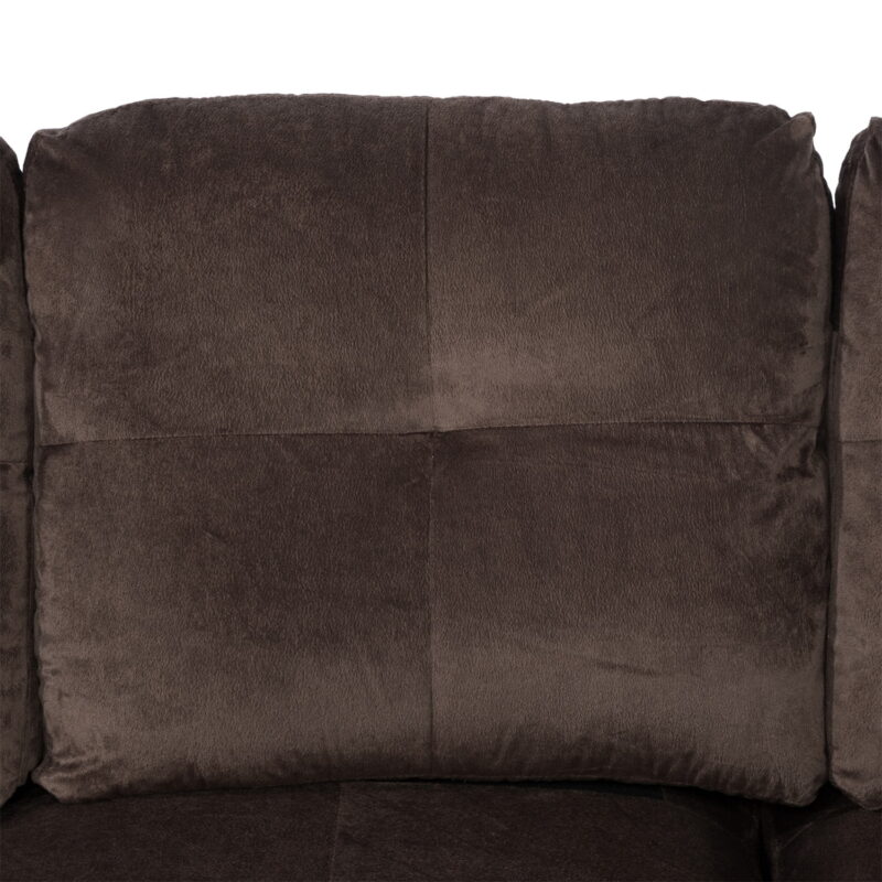 Hommoo 4 Seats Lint and PVC Sectional Sofa Couch Set, Modern L Shaped Sectional Couch, Living Room Furniture Set, Brown - Image 6