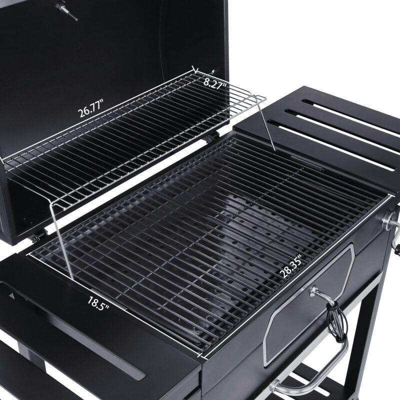 Royal Gourmet 30" CD2030AN Deluxe Charcoal Grill, BBQ Smoker Picnic Camping Patio Backyard Cooking, Black - Image 3