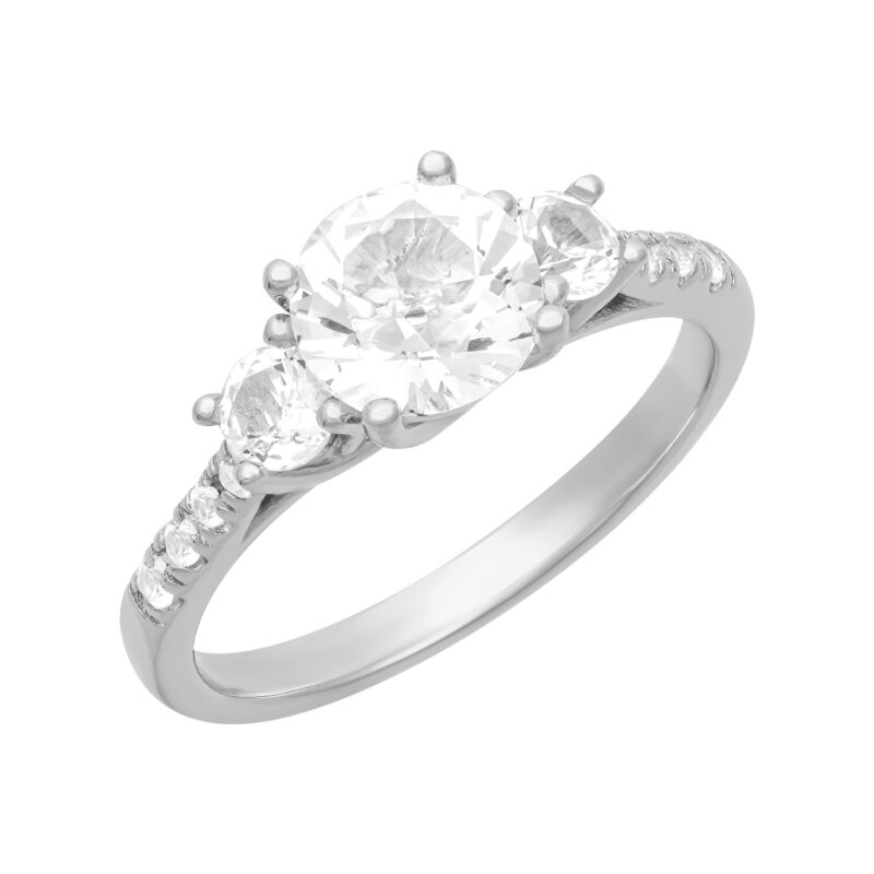 2 1/5 CT TGW Created White Sapphire "Harmony Gem" Women's Engagement Ring in Sterling Silver by Keepsake