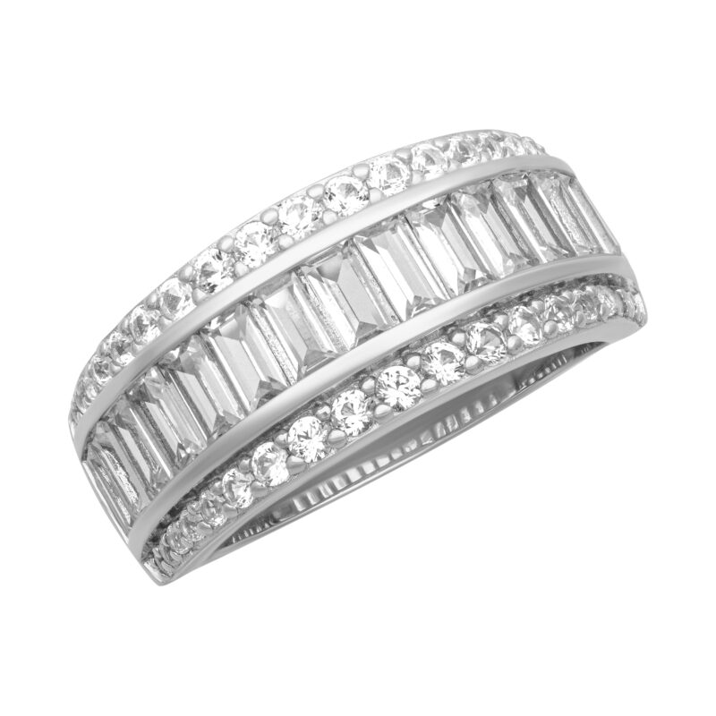 2 CT TGW Created White Sapphire "Grace Gem" Women's Band in Sterling Silver by Keepsake