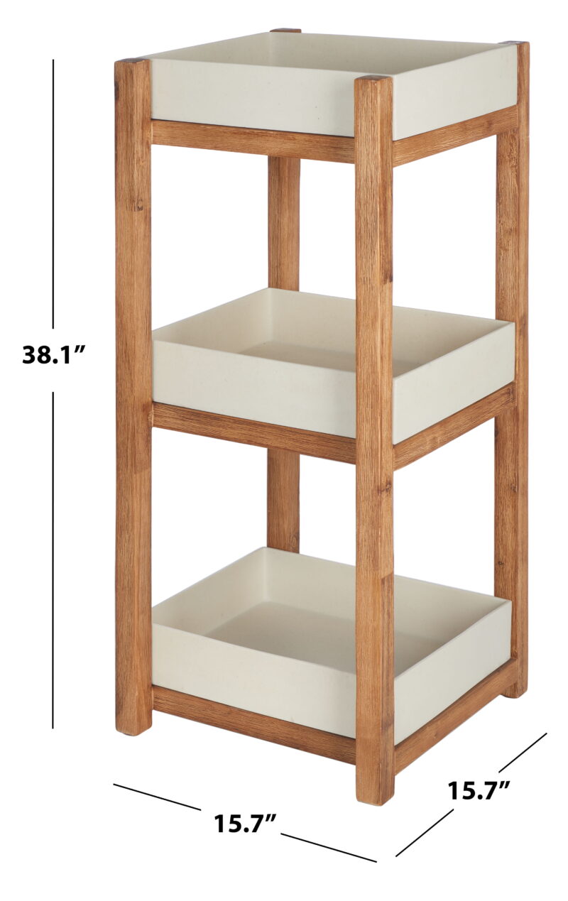SAFAVIEH Artria Outdoor Patio Shelf, Natural/Beige - Image 3