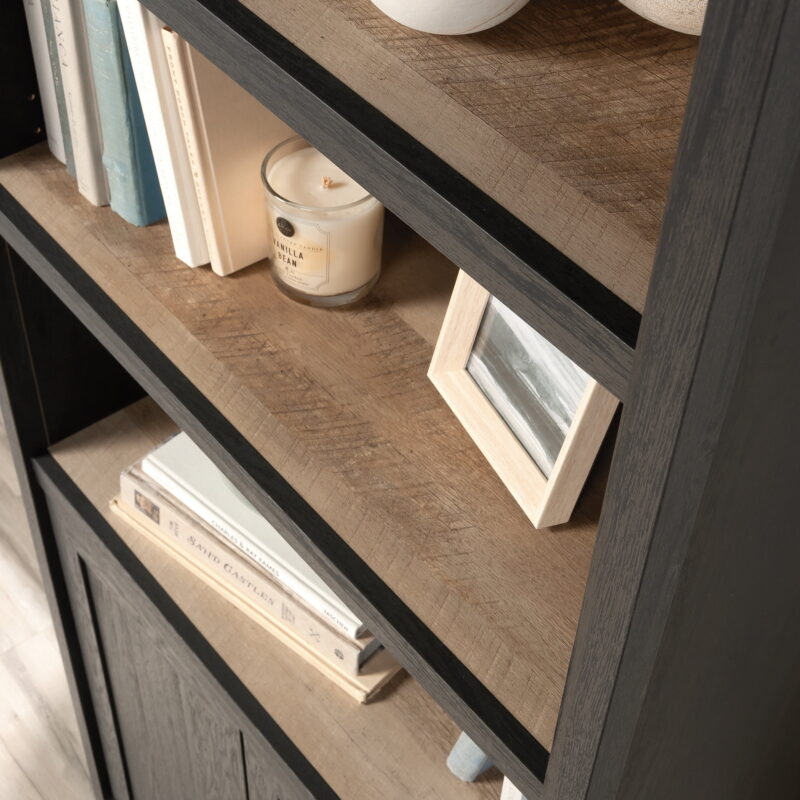 Sauder Cottage Road Library with Doors, Raven Oak Finish - Image 6