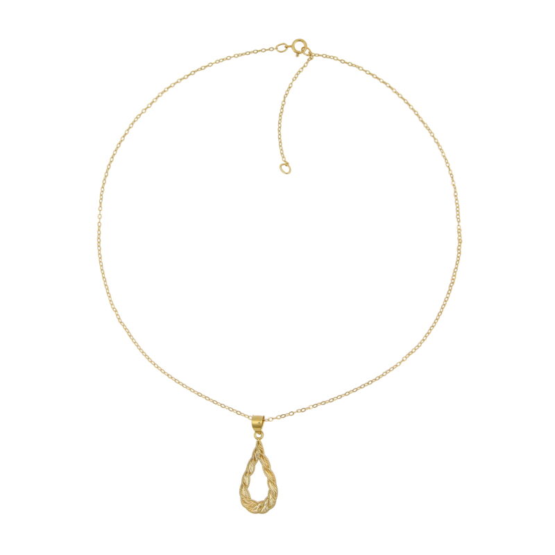 Brilliance Fine Jewelry Adult Female 10KT Yellow Gold Teardrop Pendant with 18" Gold Filled Chain - Image 4