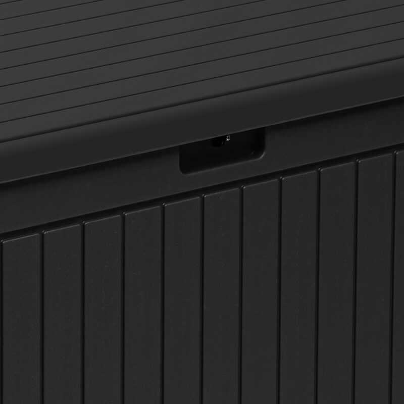Uforic 260 Gallon Extra Large Outdoor Deck Box, Double-Wall Resin Storage Box with Flexible Divider, Lockable,‎ Weatherproof, Black - Image 7