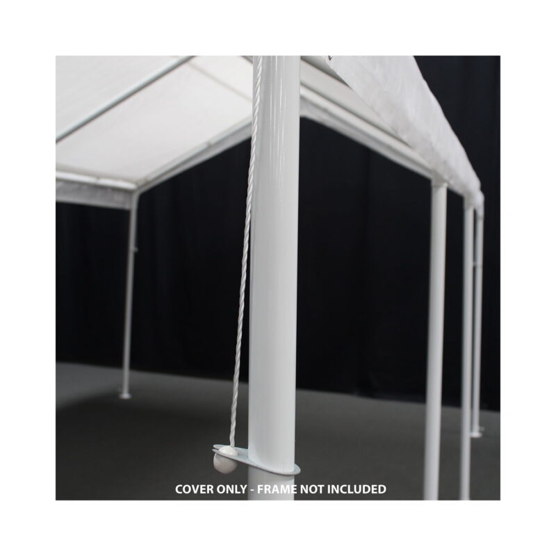 King Canopy 18' x 27' White Drawstring Carport Canopy Cover - Image 4