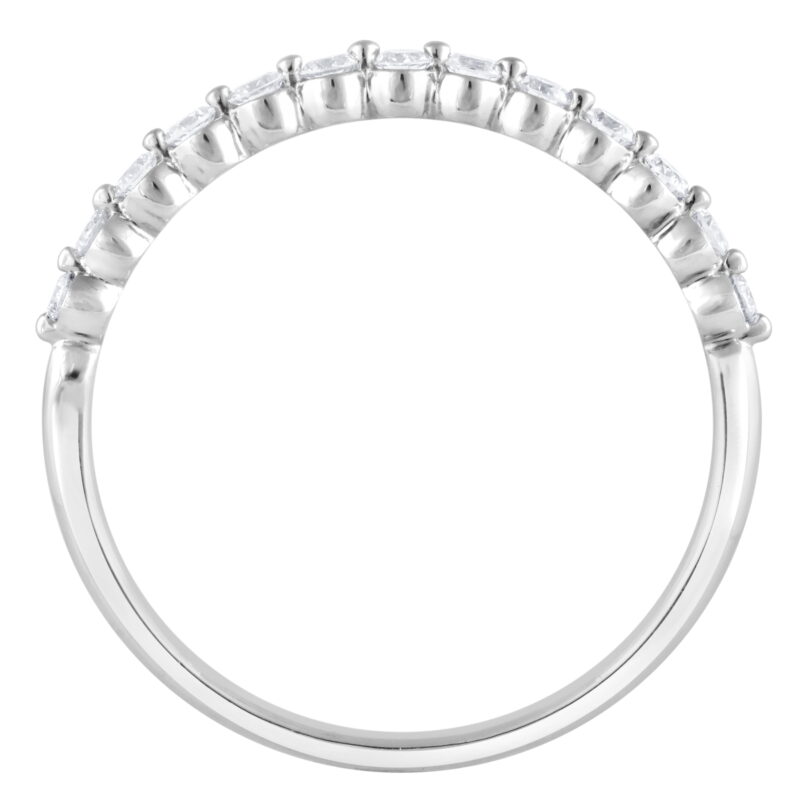 Unique Moments 1/4 Ct Round Cut Lab Grown Diamond Half Eternity Band Ring in Sterling Silver (H-I, SI-I1) - Image 3