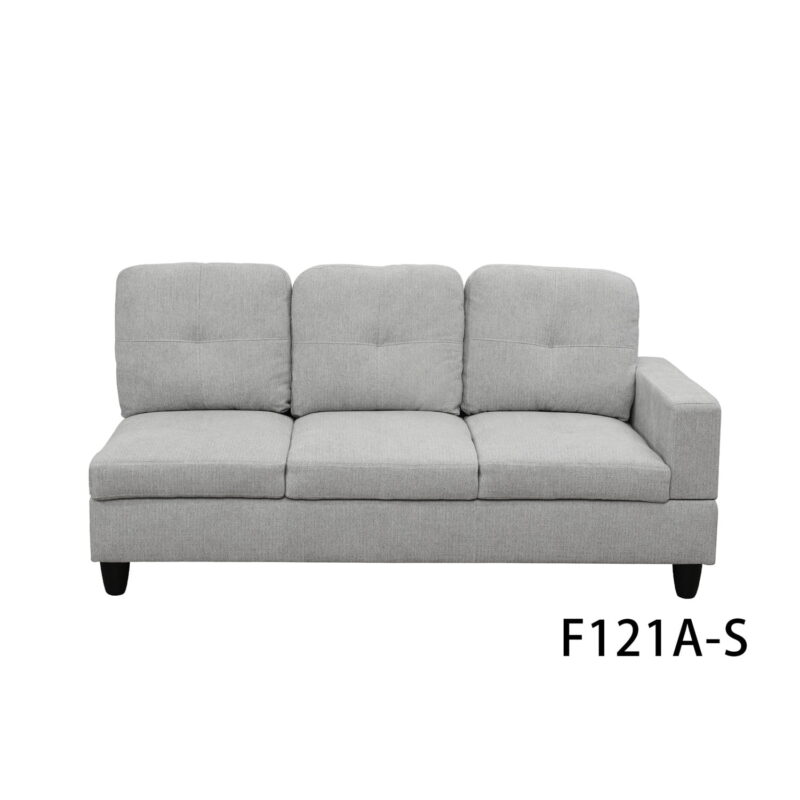 Hommoo Modern Couches and Sofa Set, Flannel Living Room Furniture Sets, Sectional Sofa for Living Room,off-White(No Ottoman) - Image 4