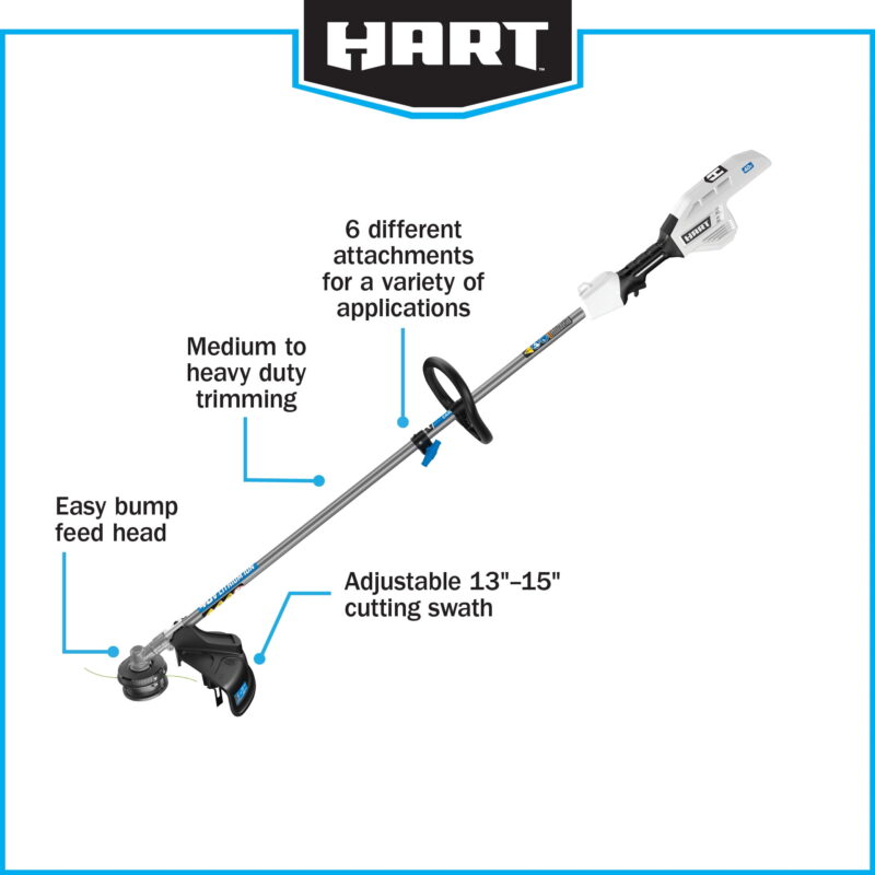 HART 40-Volt Cordless Attachment Capable 15-inch String Trimmer Kit, (1) 4.0Ah Lithium-Ion Battery - Image 6