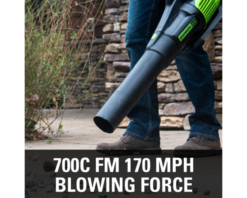Greenworks 60V 700 CFM Cordless Battery Leaf Blower + 5.0Ah Battery & Charger 2419502 - Image 5