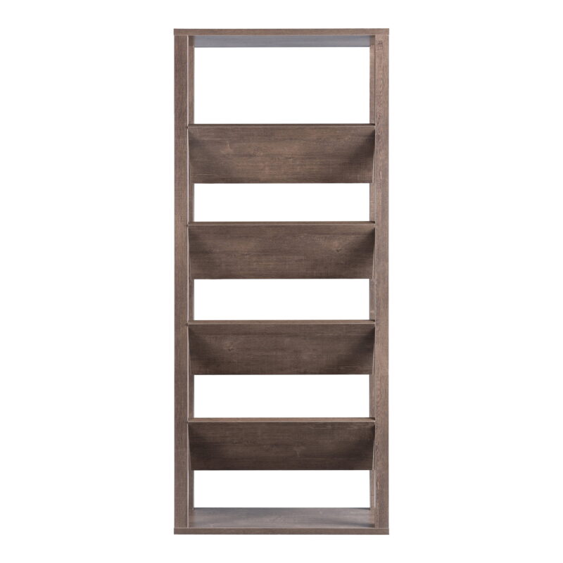 Furniture of America Rubus 4-Shelf Etagere Bookcase, Walnut - Image 3