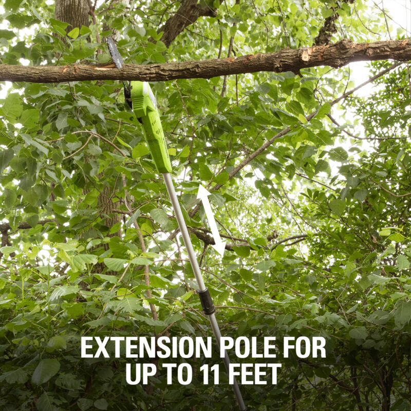 Greenworks 40V 8" Cordless Pole Saw with 2.0 Ah Battery and Charger Gen II 1403702 - Image 4