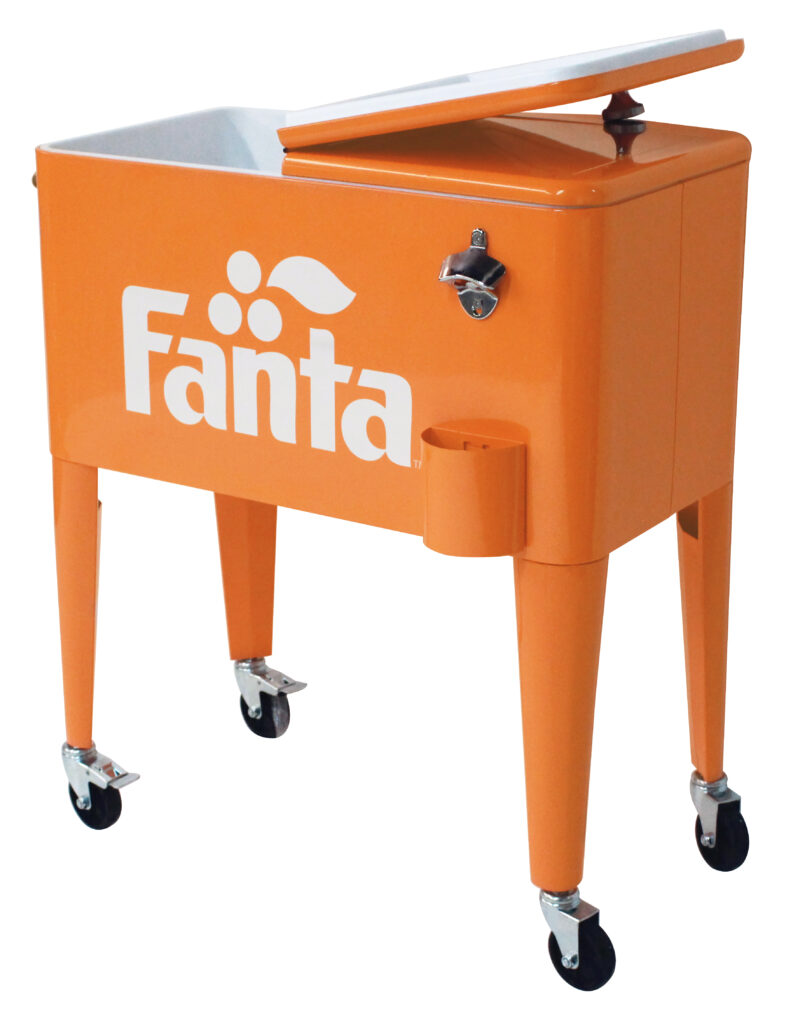 Leigh Country Coca-Cola Series CP 98501 Fanta 60 Qt Metal Outdoor Patio Cooler - Orange - Image 4