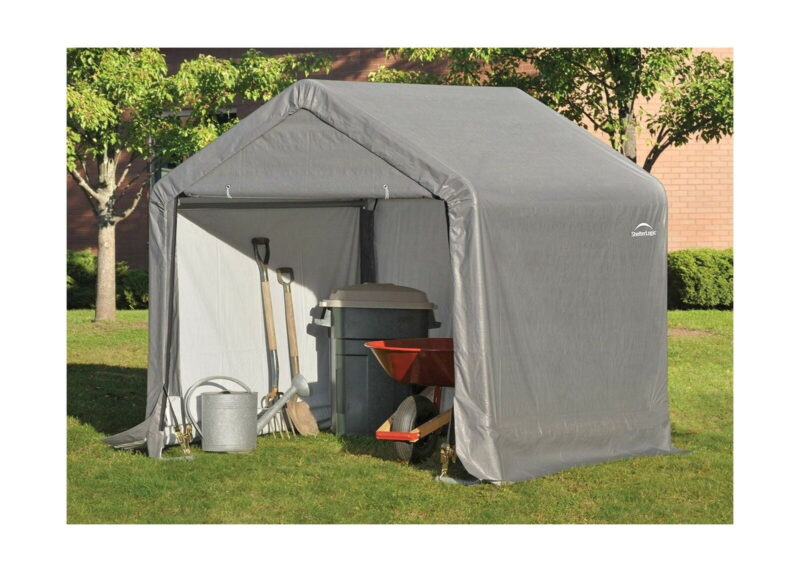 Shelterlogic Shed-In-A-Box Steel Metal Peak Roof Storage 6 X 6 X 6' Shed Grey - Image 3