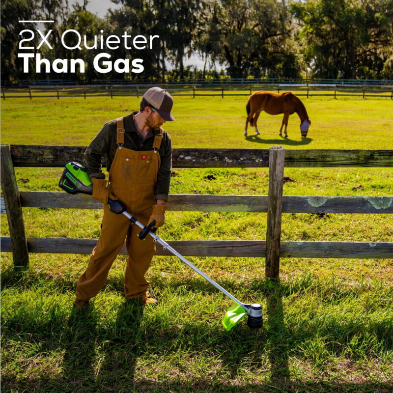 Greenworks 60V 16" Cordless Brushless String Trimmer/Edger with 2.5Ah Battery & Charger 2122802 - Image 4