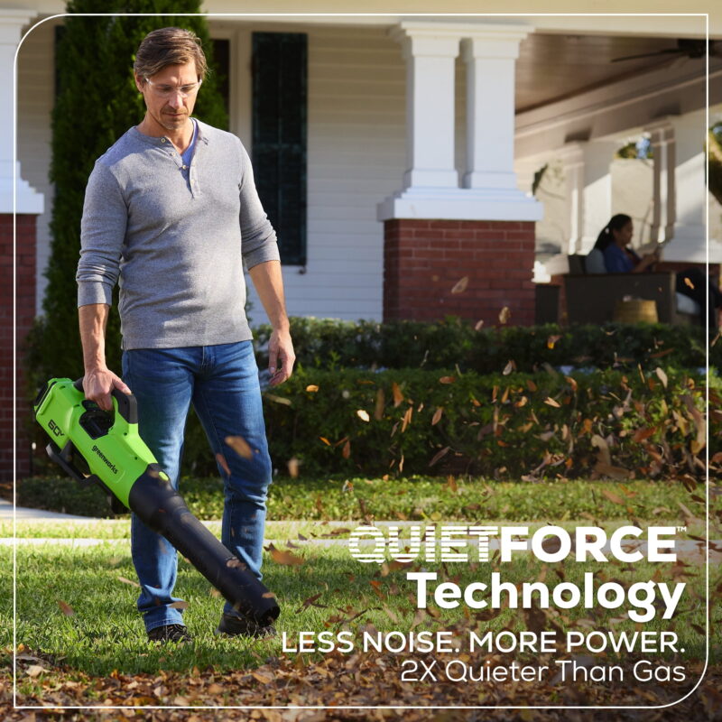 Greenworks 60V 630 CFM 170 MPH Leaf Blower with 2.5 Ah Battery & 3 Amp Charger 2429902 - Image 6