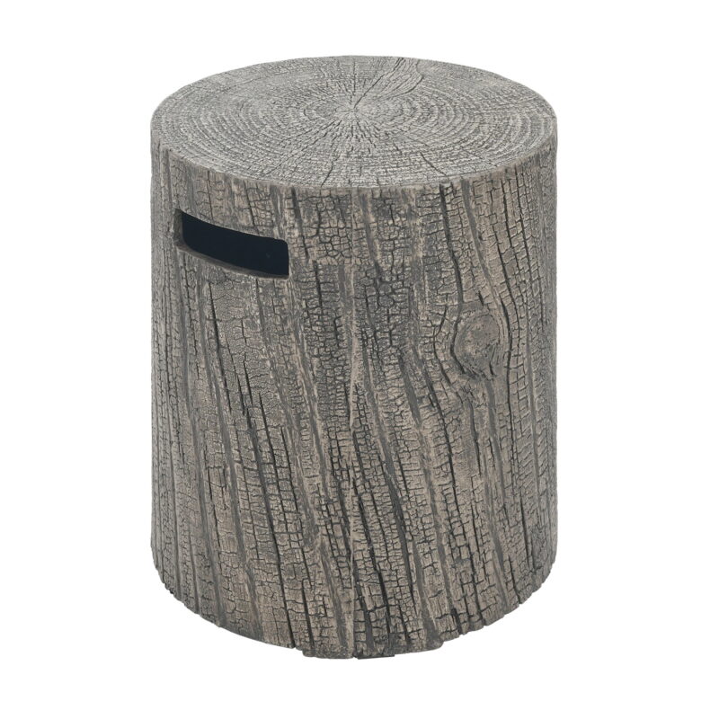 Christopher Knight Home Outdoor Round Propane Tank Cover, Lightweight Concrete Side Table, Light Grey - Image 2