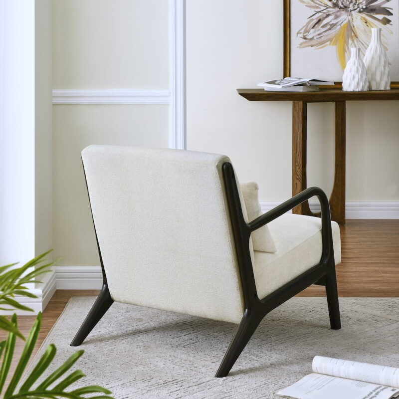 Roundhill Furniture Eterna Mid-Century Accent Chair with Pillow - Image 4