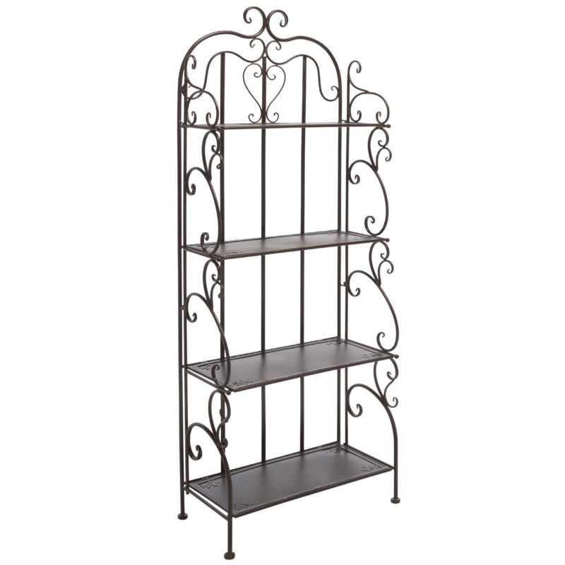 SAFAVIEH Tyrique Outdoor Patio 4 Tier Shelf Unit, Rustic Brown - Image 4