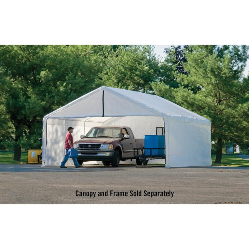 ShelterLogic Super Max 18' x 20' White Canopy Enclosure Kit Fits 2" Frame - Image 4