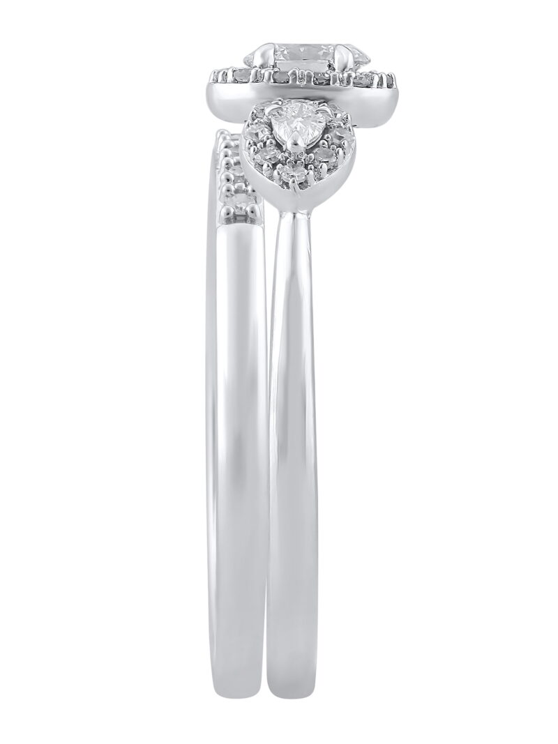 Brilliance Fine Jewelry 1/2 Carat T.W. Lab Grown Diamond Women Bridal Set Ring in 925 Sterling Silver - Image 4