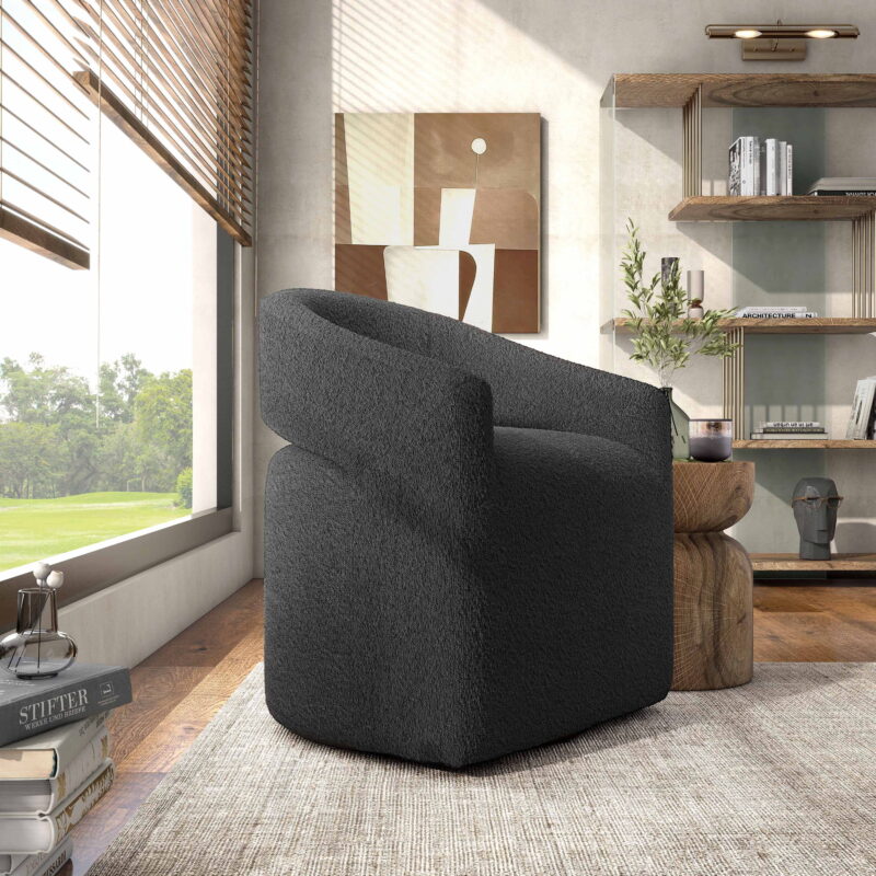 Furniture of America Cape Upholstered Indoor Boucle Fabric Swivel Armchairs & Accent Chairs, Gray - Image 6