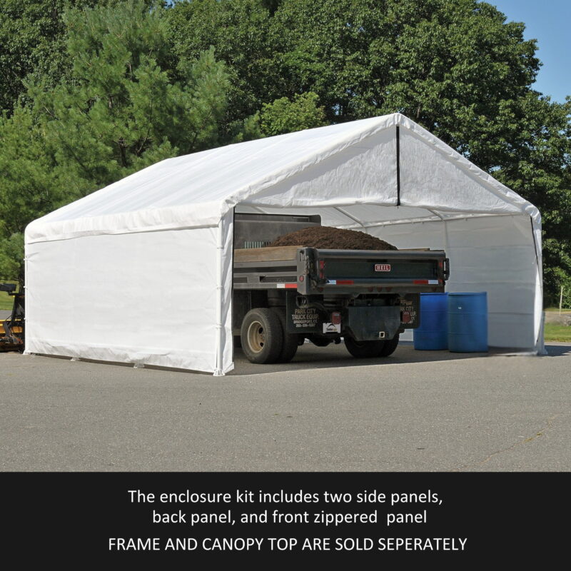ShelterLogic Super Max 18' x 20' White Canopy Enclosure Kit Fits 2" Frame - Image 2
