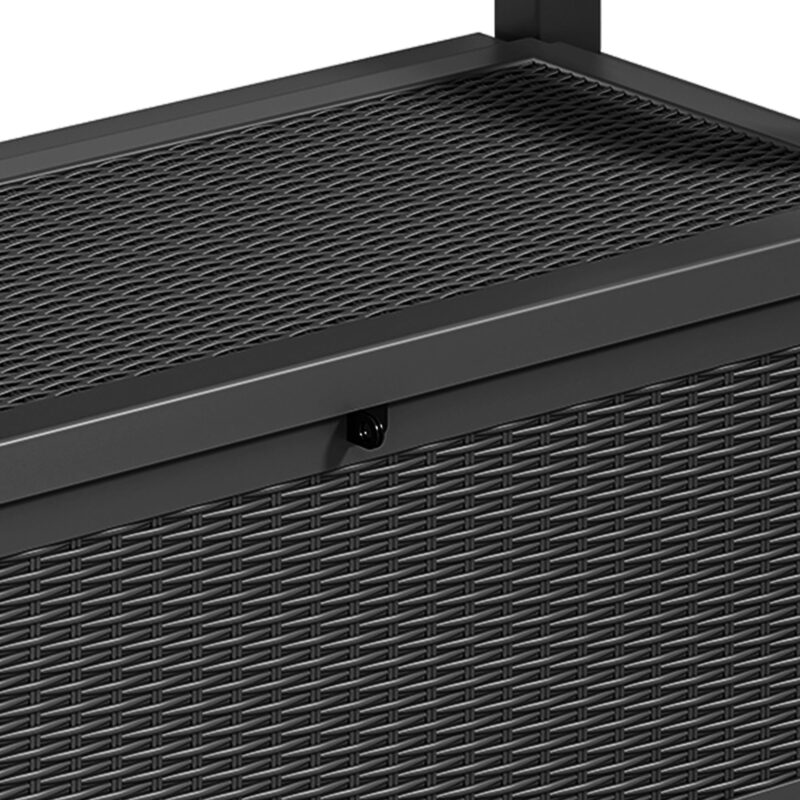 Uforic 70 Gallon Outdoor Resin Deck Bench, Waterproof & Lockable Storage Box  Bench with Armrests for Garden Patio, Black - Image 7