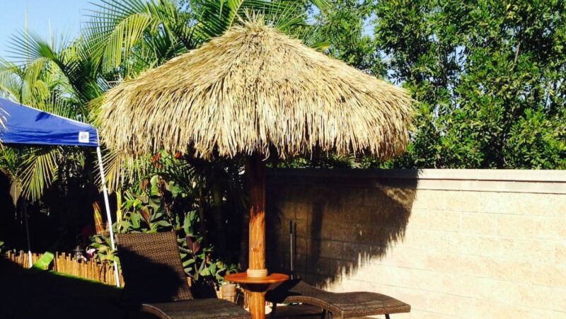 Backyard X-Scapes Mexican Palm Thatch Umbrella Cover, Natural, 9' - Image 5
