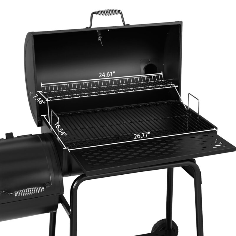 Royal Gourmet CC1830FC 30" Charcoal Grill with Offset Smoker, With Cover - Image 4