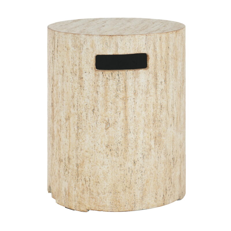 Christopher Knight Home Outdoor Round Propane Tank Cover, Lightweight Concrete Side Table, Travertine Beige - Image 7