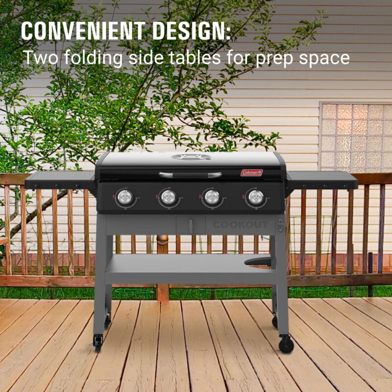 Coleman 4 Burner Gas Griddle Grill, Black, CO-550GG - Image 6