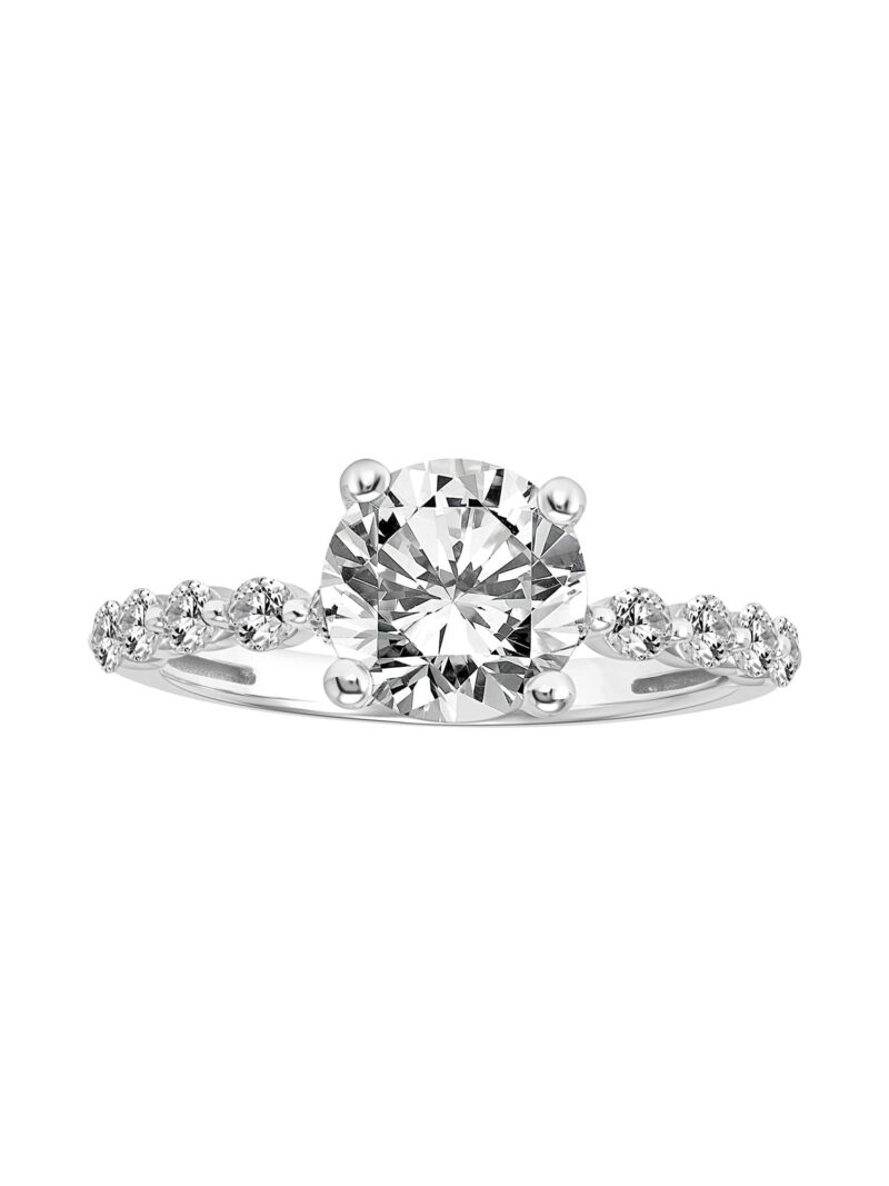 3 Carat T.G.W. Created White Sapphire Sterling Silver "Glacial Gem" Engagement Ring by Keepsake