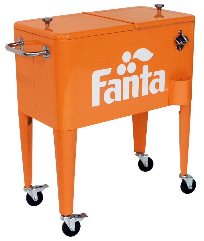 Leigh Country Coca-Cola Series CP 98501 Fanta 60 Qt Metal Outdoor Patio Cooler - Orange - Image 2