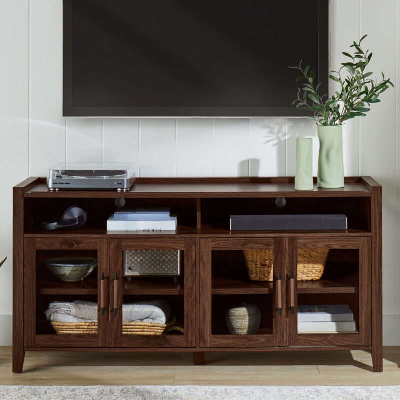 Better Homes & Gardens Reading Refined Farmhouse TV Stand for TVs up to 65", Walnut Finish - Image 5
