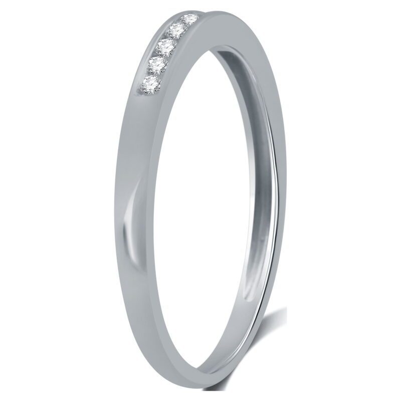 Forever Bride 1/5 CTTW Round Diamond Women's Sterling Silver Quad Solitaire Bridal Set - Image 6
