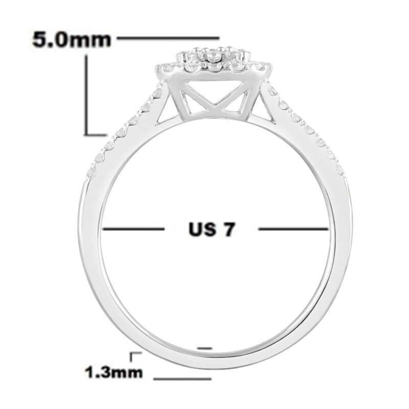 Unique Moments 1/2 Ct Lab-Grown Diamonds Split Shank Halo Engagement Ring in Sterling Silver (J-SI-I1) - Image 2
